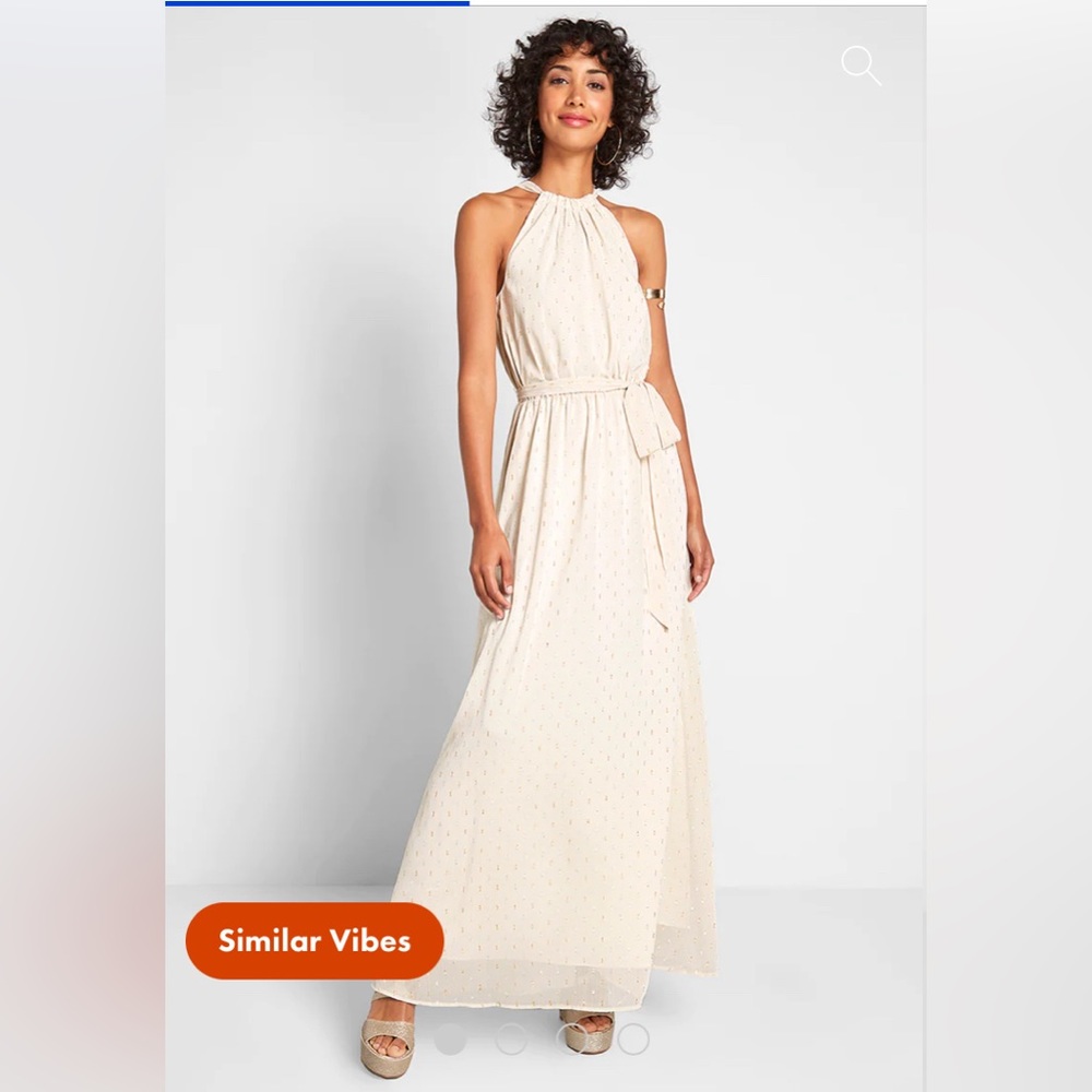 ⭐️⭐️ MODCLOTH Illuminated Elegance Chiffon Maxi Dress NWT